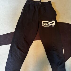 Mrbeast black and white sweatpants